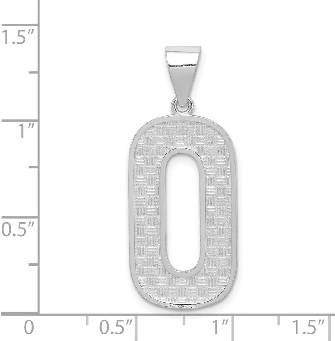 JewelryWeb 925 Sterling Silver Solid Polished Patterned Letter Name Personalized Monogram Initial Charm 35x15mm Wide Pendant Necklace for Women