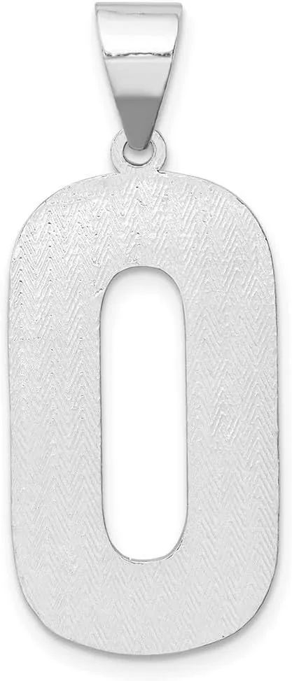JewelryWeb 925 Sterling Silver Solid Polished Patterned Letter Name Personalized Monogram Initial Charm 35x15mm Wide Pendant Necklace for Women