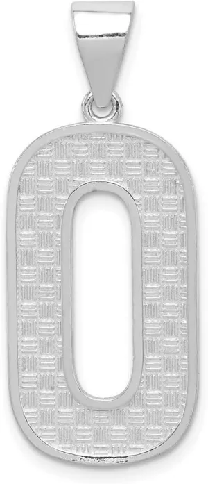 JewelryWeb 925 Sterling Silver Solid Polished Patterned Letter Name Personalized Monogram Initial Charm 35x15mm Wide Pendant Necklace for Women