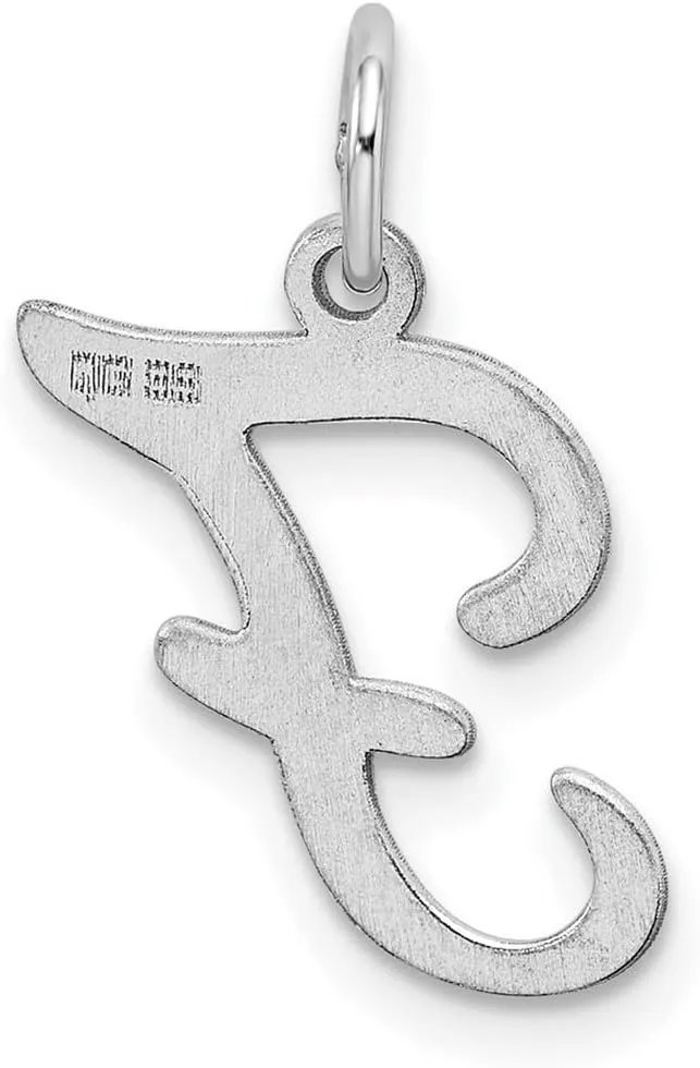 JewelryWeb 925 Sterling Silver Solid Polished Stamped Letter Name Personalized Monogram Initial Charm 20x13mm Wide Pendant Necklace for Women