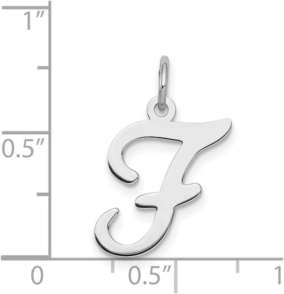 JewelryWeb 925 Sterling Silver Solid Polished Stamped Letter Name Personalized Monogram Initial Charm 20x13mm Wide Pendant Necklace for Women