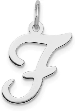 JewelryWeb 925 Sterling Silver Solid Polished Stamped Letter Name Personalized Monogram Initial Charm 20x13mm Wide Pendant Necklace for Women