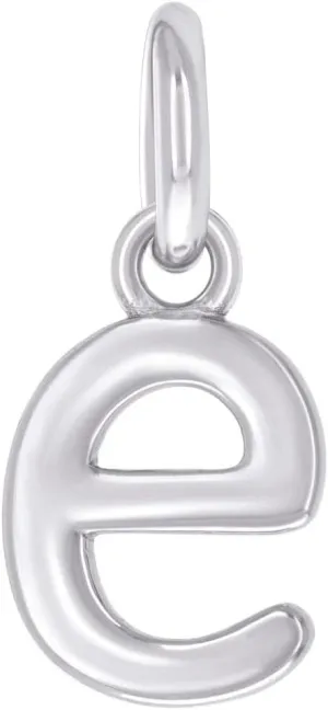 JewelryWeb 925 Sterling Silver Unisex Letter Name Personalized Monogram Initial Small Alphabet E Charm Pendant Necklace 13.5x4.5mm Wide-Pendant for Women
