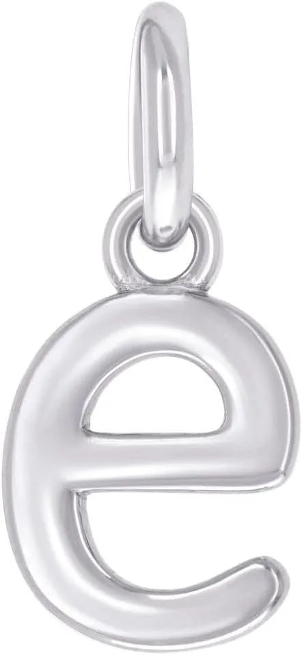 JewelryWeb 925 Sterling Silver Unisex Letter Name Personalized Monogram Initial Small Alphabet E Charm Pendant Necklace 13.5x4.5mm Wide-Pendant for Women