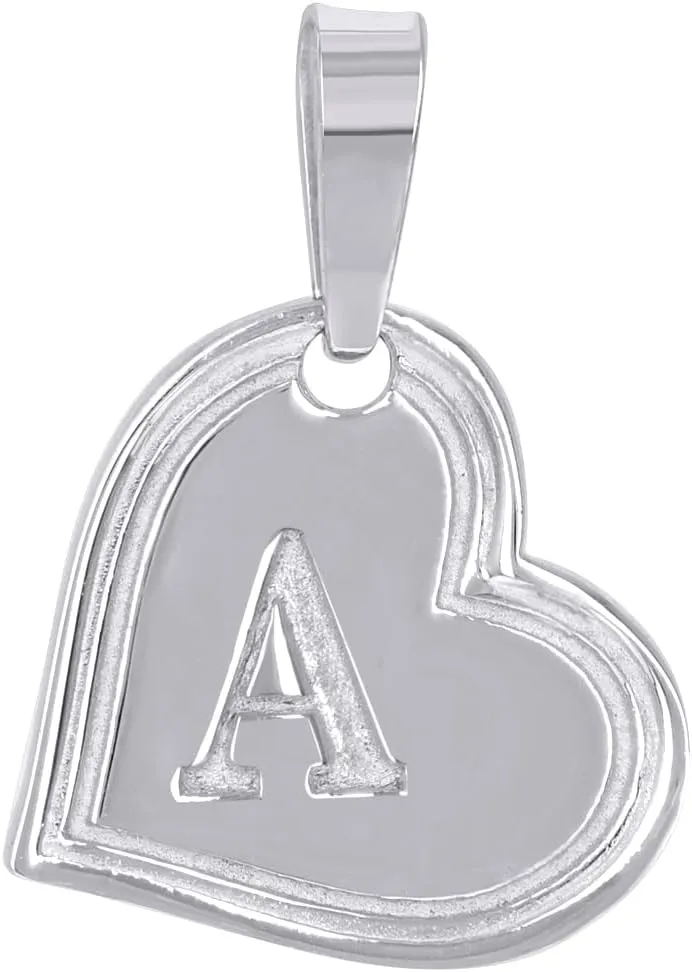 JewelryWeb 925 Sterling Silver Womens Love Heart Letter Name Personalized Monogram Initial Alphabet a Charm Pendant Necklace 22.8x15.6mm Wide-Pendant for Women