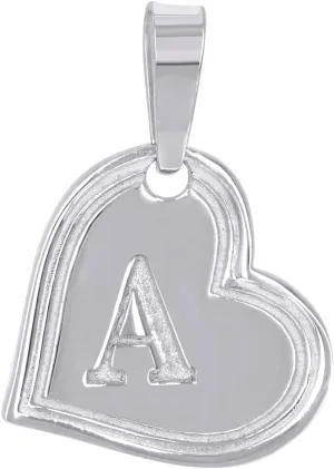 JewelryWeb 925 Sterling Silver Womens Love Heart Letter Name Personalized Monogram Initial Alphabet a Charm Pendant Necklace 22.8x15.6mm Wide-Pendant for Women