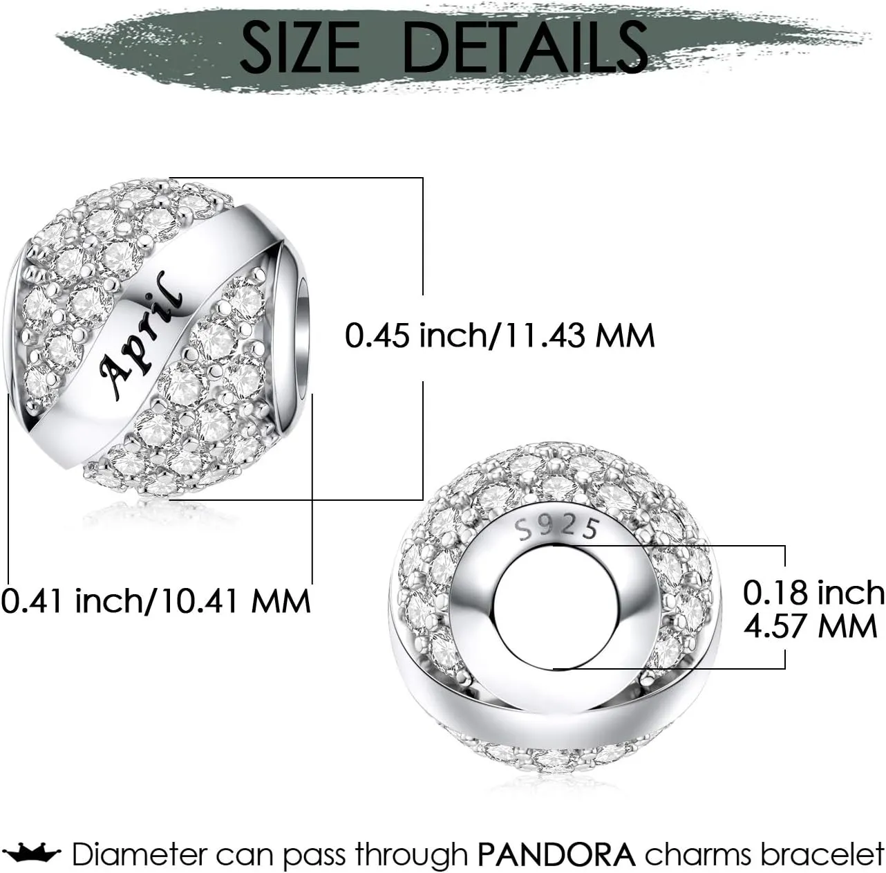 JIAYIQI Birthday Charm Fit Charm Bracelets Necklace, 925 Sterling Silver Pendants Beads for Women Jewelry