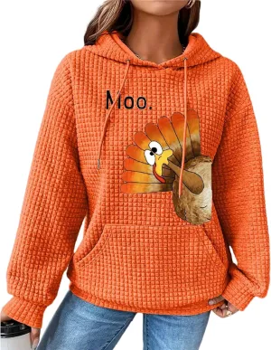 jusgai Thankful Grateful Blessed Sweatshirt for Women Waffle Knit Thanksgiving Shirts Fall Thanksgiving Pumpkin Tshirt Tops