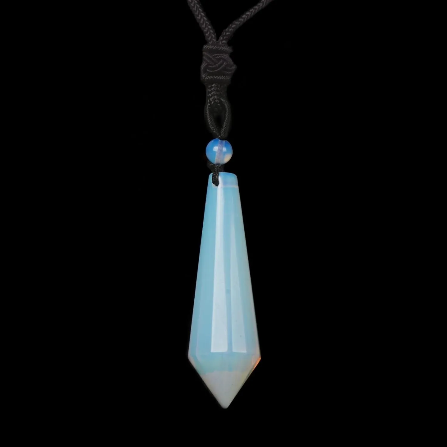 Justinstones Natural Gemstone Pendants Hexagonal Faceted Conical Necklace Adjustable Cord Necklace 18 to 28 Inch