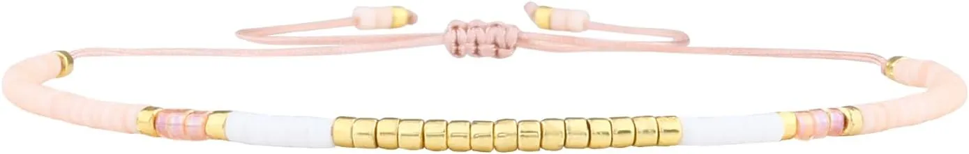 KELITCH BOHO Miyuki Beaded Strand Bracelets Thin Rope Stack Wrap Bracelets Women Fashion Handmade Friendship Bracelets