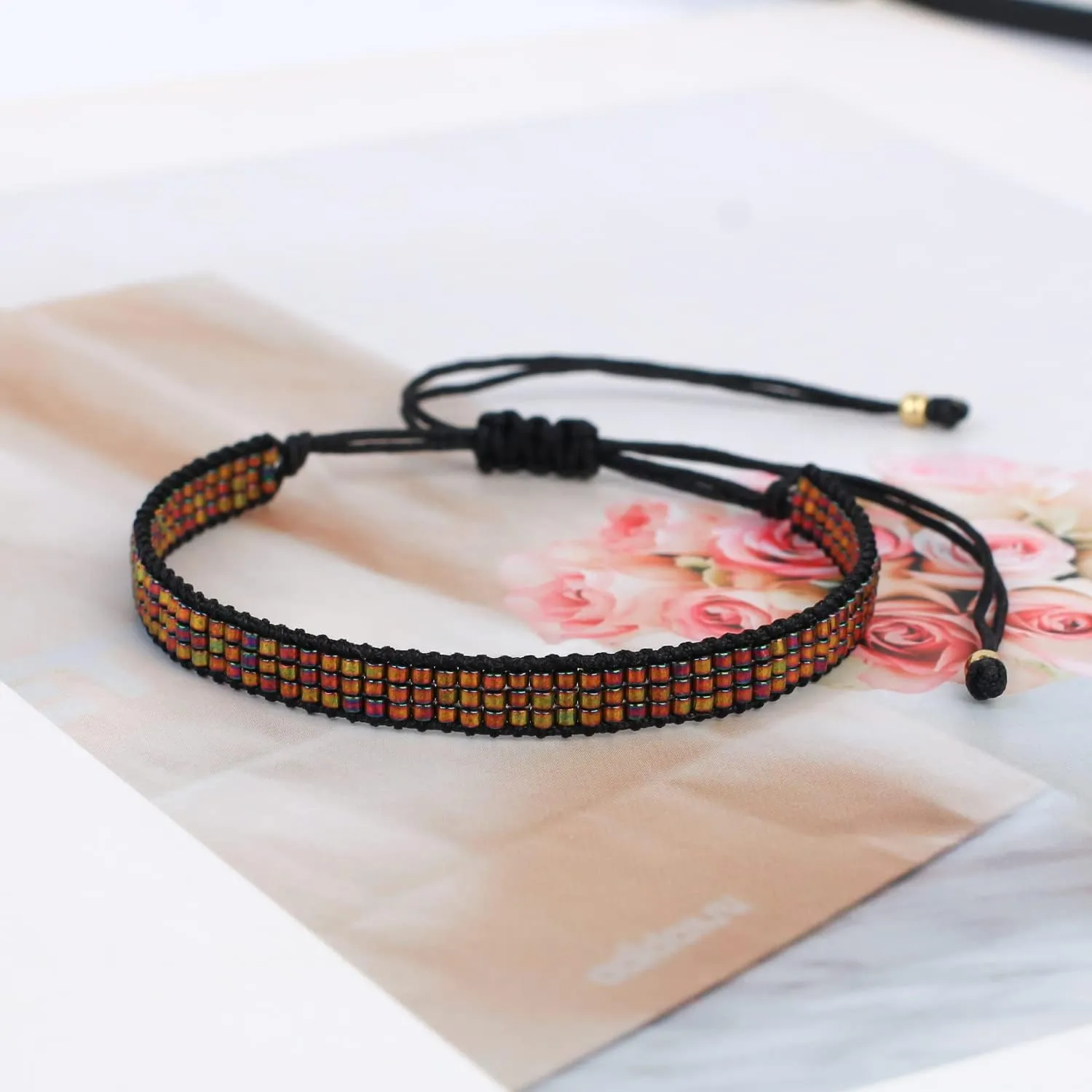KELITCH Clear Miyuki Beaded Bracelets Handmade Friendship Strand Bracelets Charm Adjustment Bracelets Jewelry For Women New