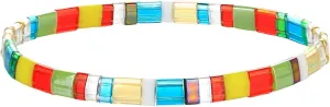 KELITCH Colorful Beaded Stretch Bracelets Stackable Strand Friendship Bracelets