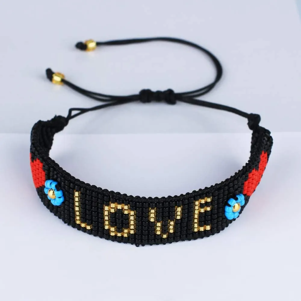 KELITCH Crystal Nail Miyukyi Beads Wax Rope Bracelets Friendship Bracelets for Women New Summer Charm Bracelets