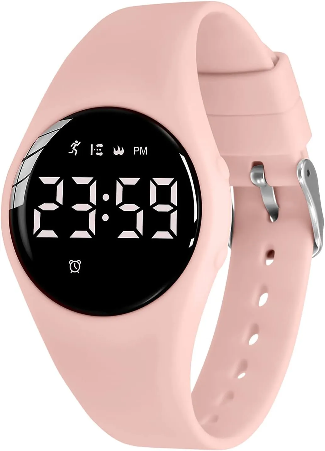Kids Watch, Digital Watch for Girls Boys, Sport Watch with Alarm Clock, Stopwatch, Waterproof Fitness Tracker with No App for Ages 5-12 Children (YB-Pink)