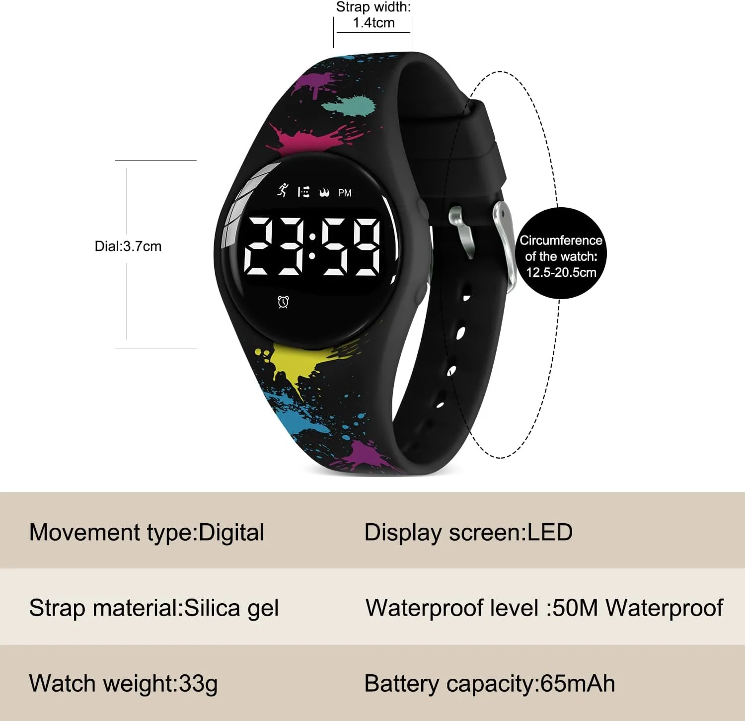 Kids Watches for Girls Boys Digital Sport Watch with Step Counter Pedometer Vibration Alarm Clock, No App Waterproof Fitness Tracker Kids Watch Boys Girls Teens Students Ages 5-16