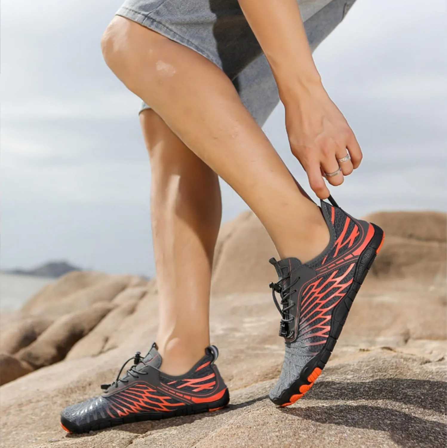 Kizu Footwear Barefoot Shoes for Women Men, Hike Barefoot Footwear Womens, Wide Toe Box Walking Shoes Beach Sneakers