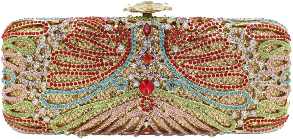 Ladies Chain Purse Rhinestone Evening-Bag Wedding Clutch Luxury Handbag