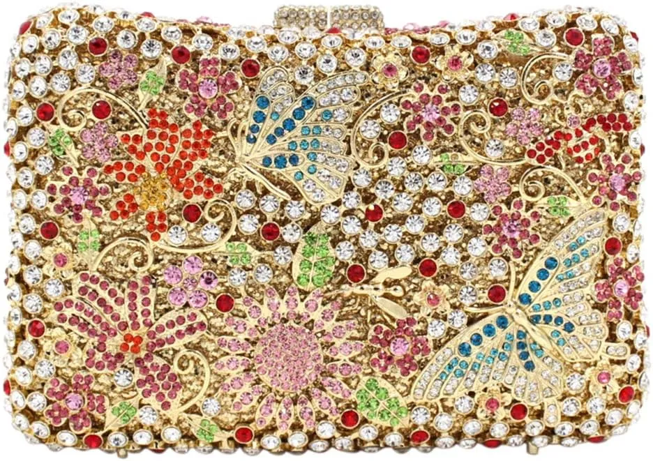 Ladies Chain Purse Rhinestone Evening-Bag Wedding Luxury Clutch