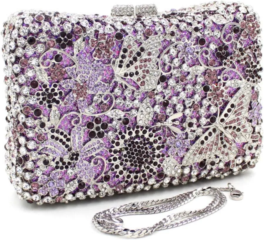 Ladies Chain Purse Rhinestone Evening-Bag Wedding Luxury Clutch