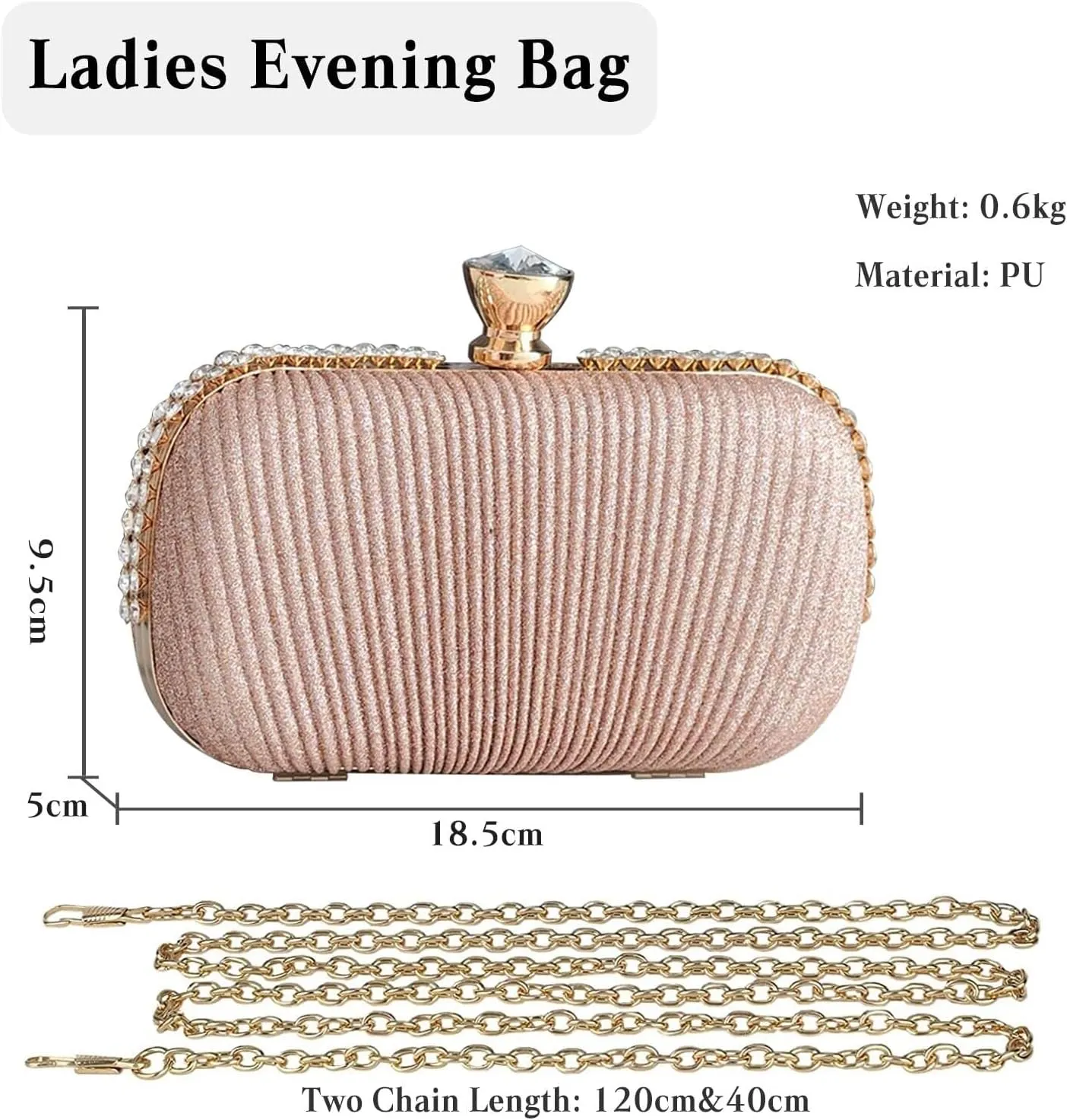 Ladies Charming Glittering Handbag Shoulder Women Clutch Rhinestone Evening Bridal Wedding Elegant Crossbody
