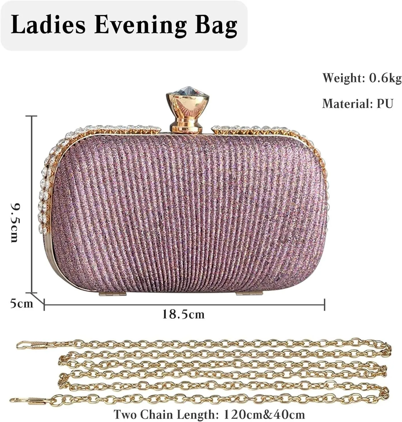 Ladies Charming Glittering Handbag Shoulder Women Clutch Rhinestone Evening Bridal Wedding Elegant Crossbody