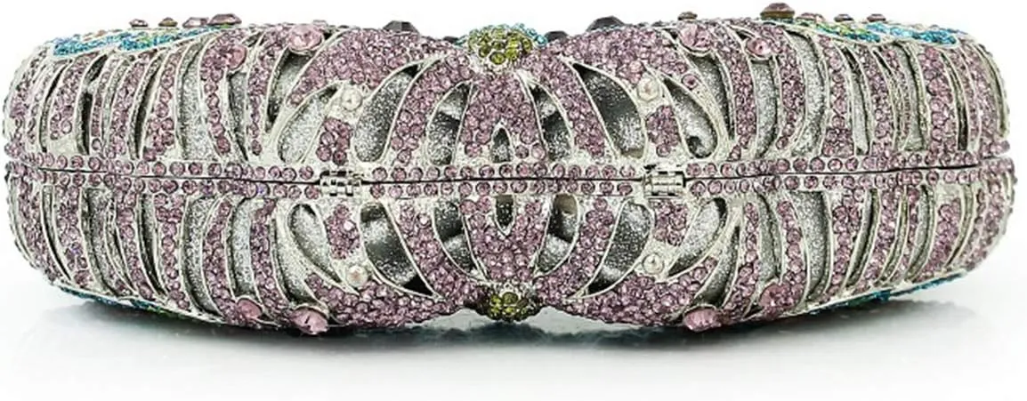 Ladies Elegant Evening-Bag Chain Crystal Wedding Clutch-Purse Party Handbag Butterfly