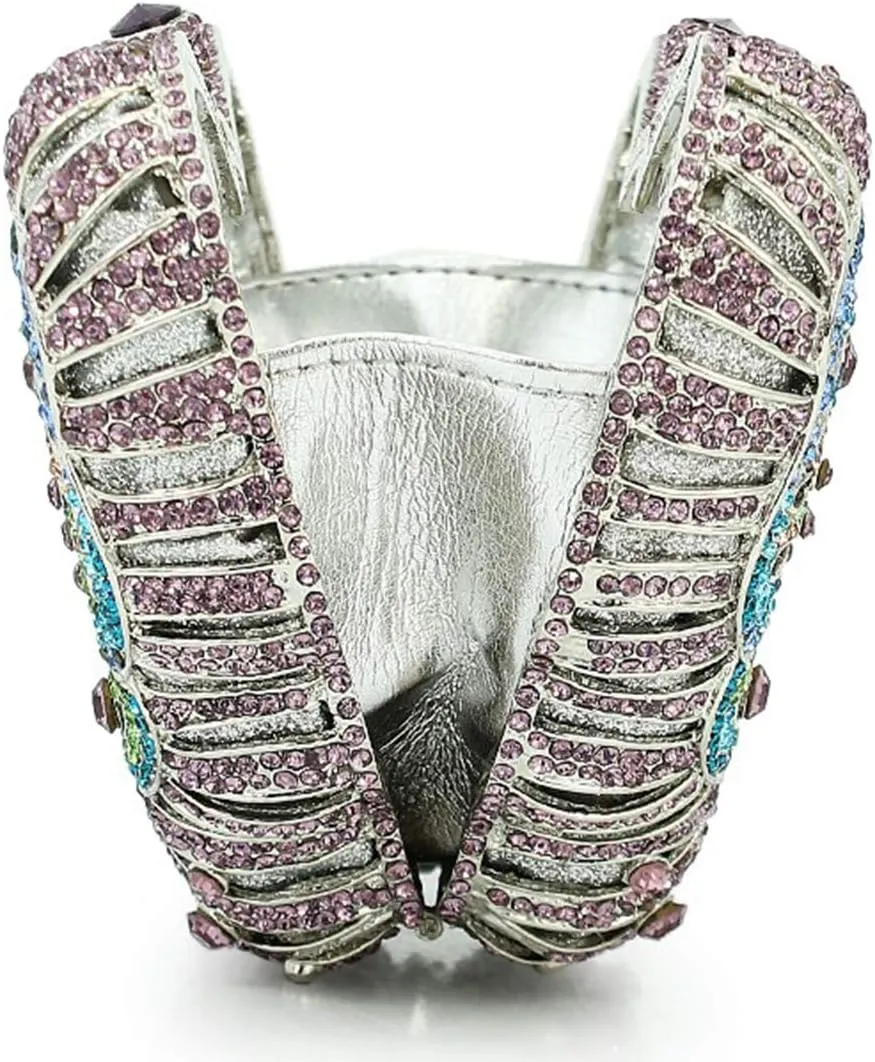 Ladies Elegant Evening-Bag Chain Crystal Wedding Clutch-Purse Party Handbag Butterfly