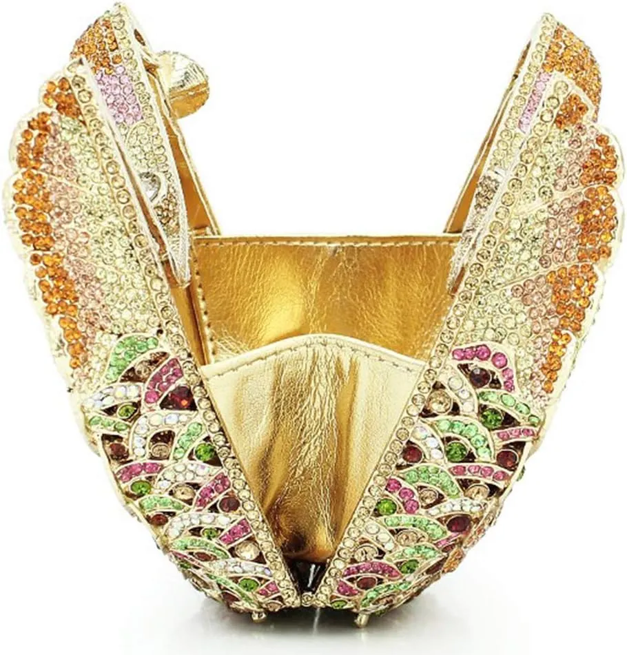 Ladies Luxury-Handbag Rhinestone Evening-Bag Chain Wedding Women Clutch-Purse Bird