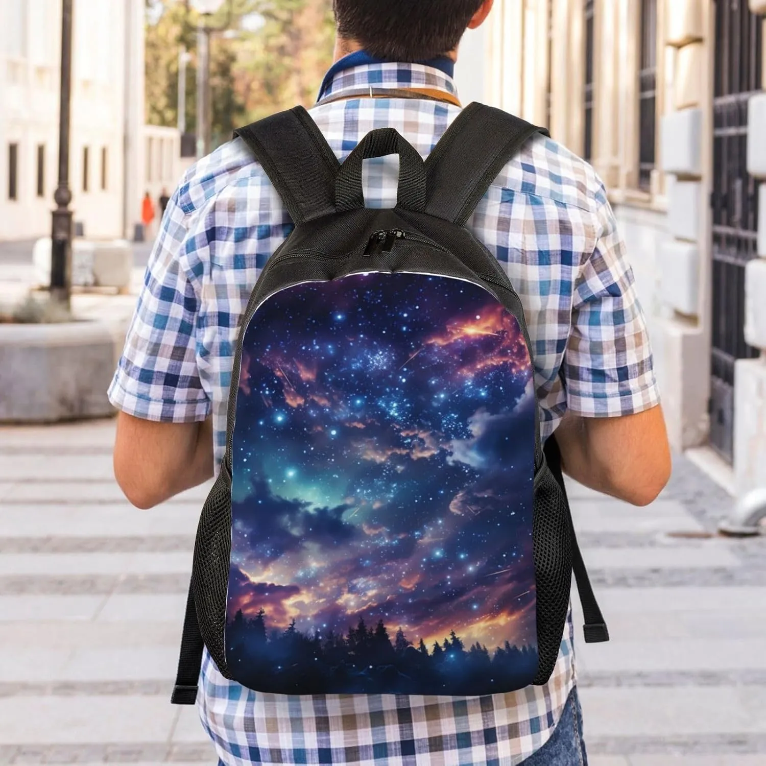 Laptop Backpack for Women Men Carry-on Backpack Glowing Stars Daypack Lightweight Travel Shoulder Bags