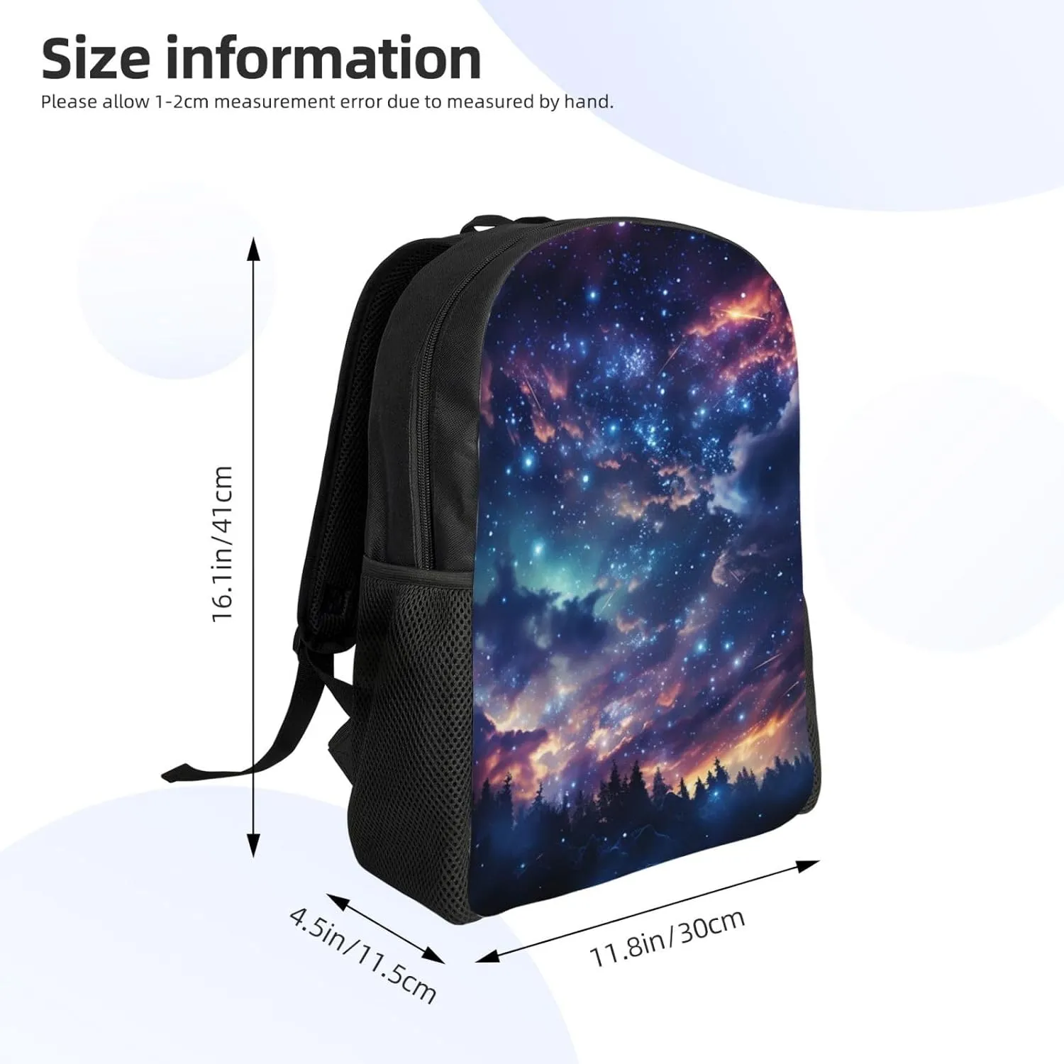 Laptop Backpack for Women Men Carry-on Backpack Glowing Stars Daypack Lightweight Travel Shoulder Bags