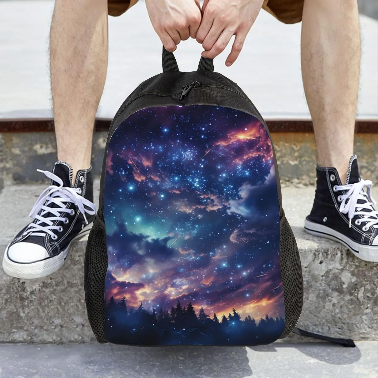 Laptop Backpack for Women Men Carry-on Backpack Glowing Stars Daypack Lightweight Travel Shoulder Bags