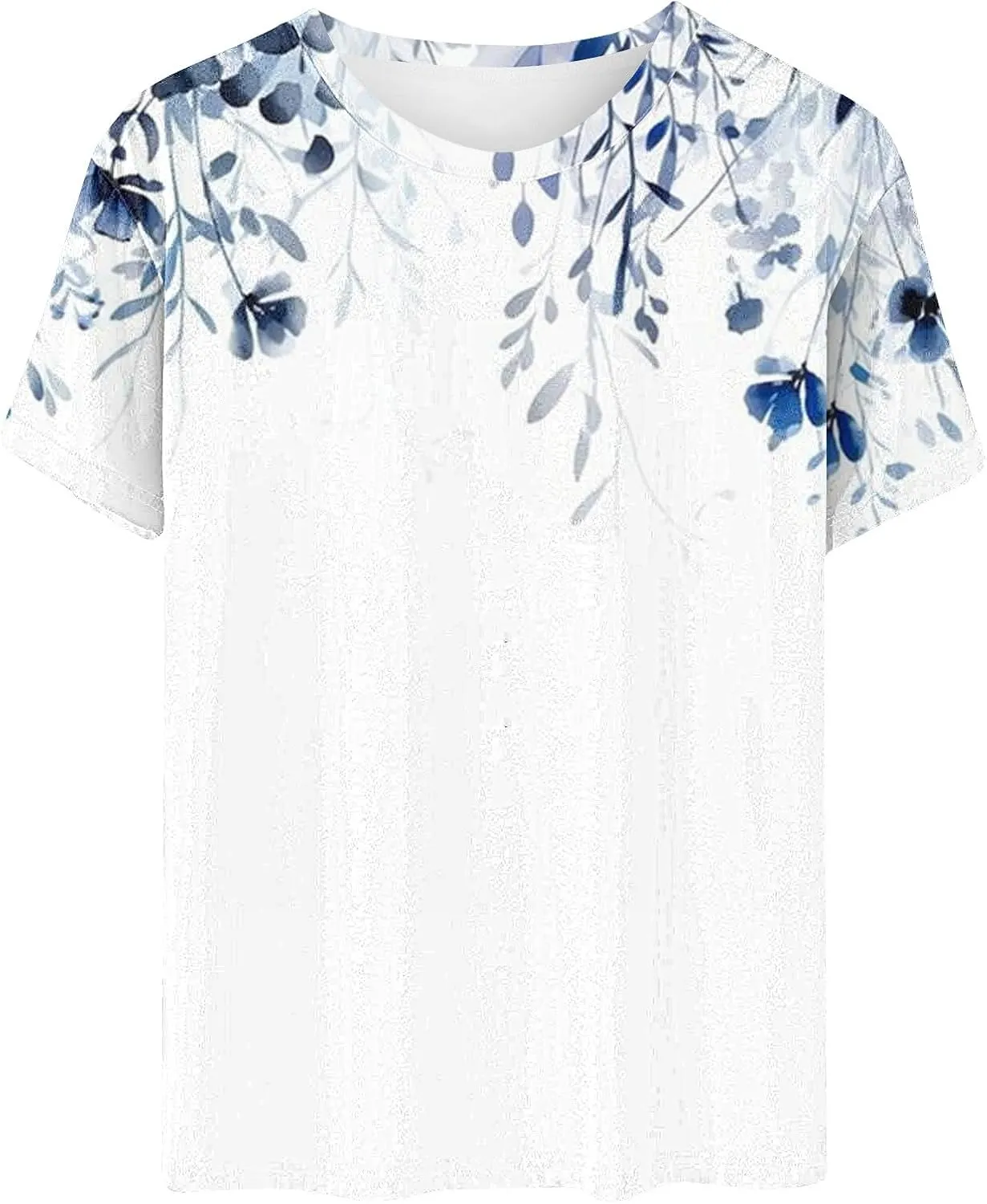 Lastesso Women Fashion Floar Print T Shirt Casual Loose Fit Crewneck Short Sleeve T Shirt Soft Spring Summer Tees