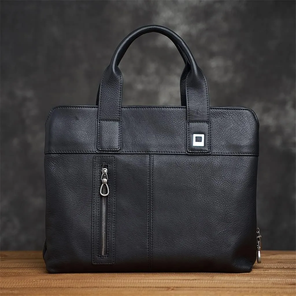 Leather Briefcase Men Bag Business Handbag Male 14inch Laptop Shoulder Bags Men Briefcase
