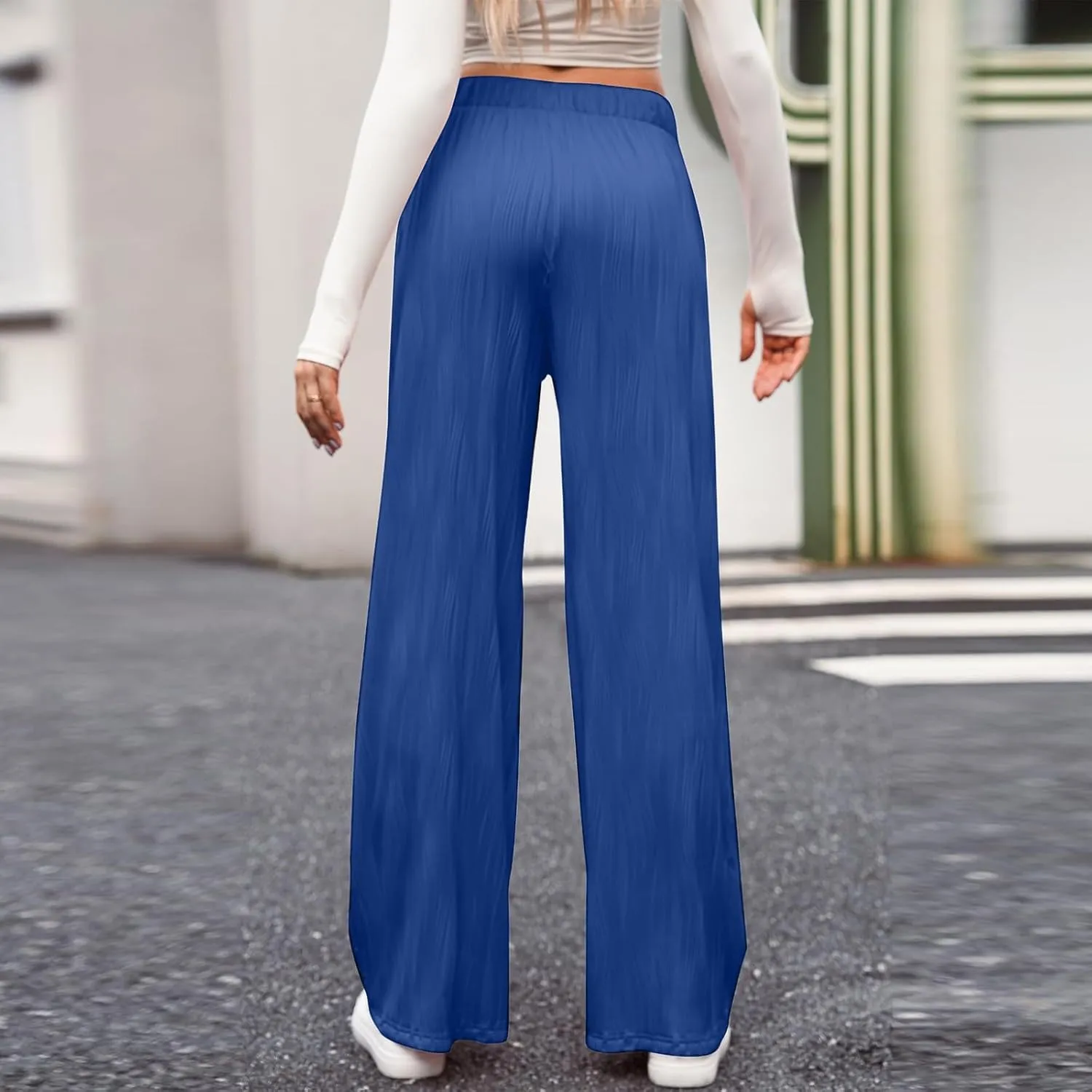 Linen Pants Women Summer Boho Wide Leg High Waist Casual Lounge Slacks 2025 Beach Travel Vacation Outfits