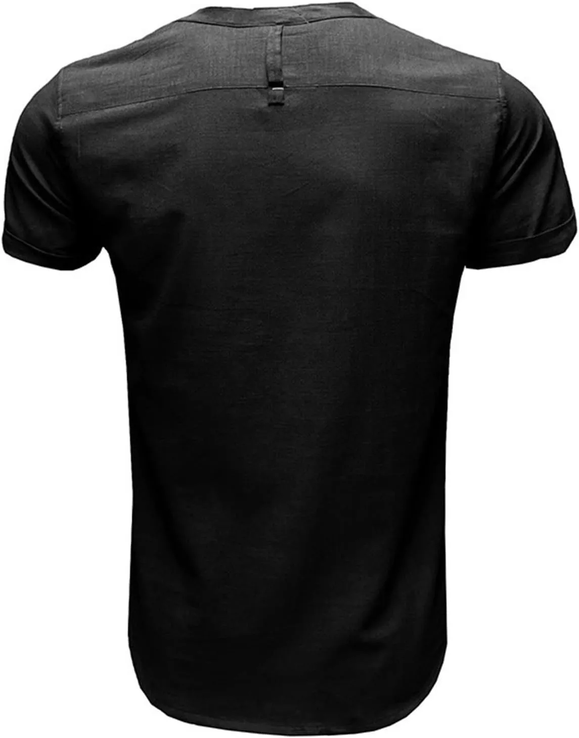 Linen Shirt Men Slim Button Short Sleeve Henley Tees Shirts with Pockets Solid Color Summer Hawaiian Blouses 2025