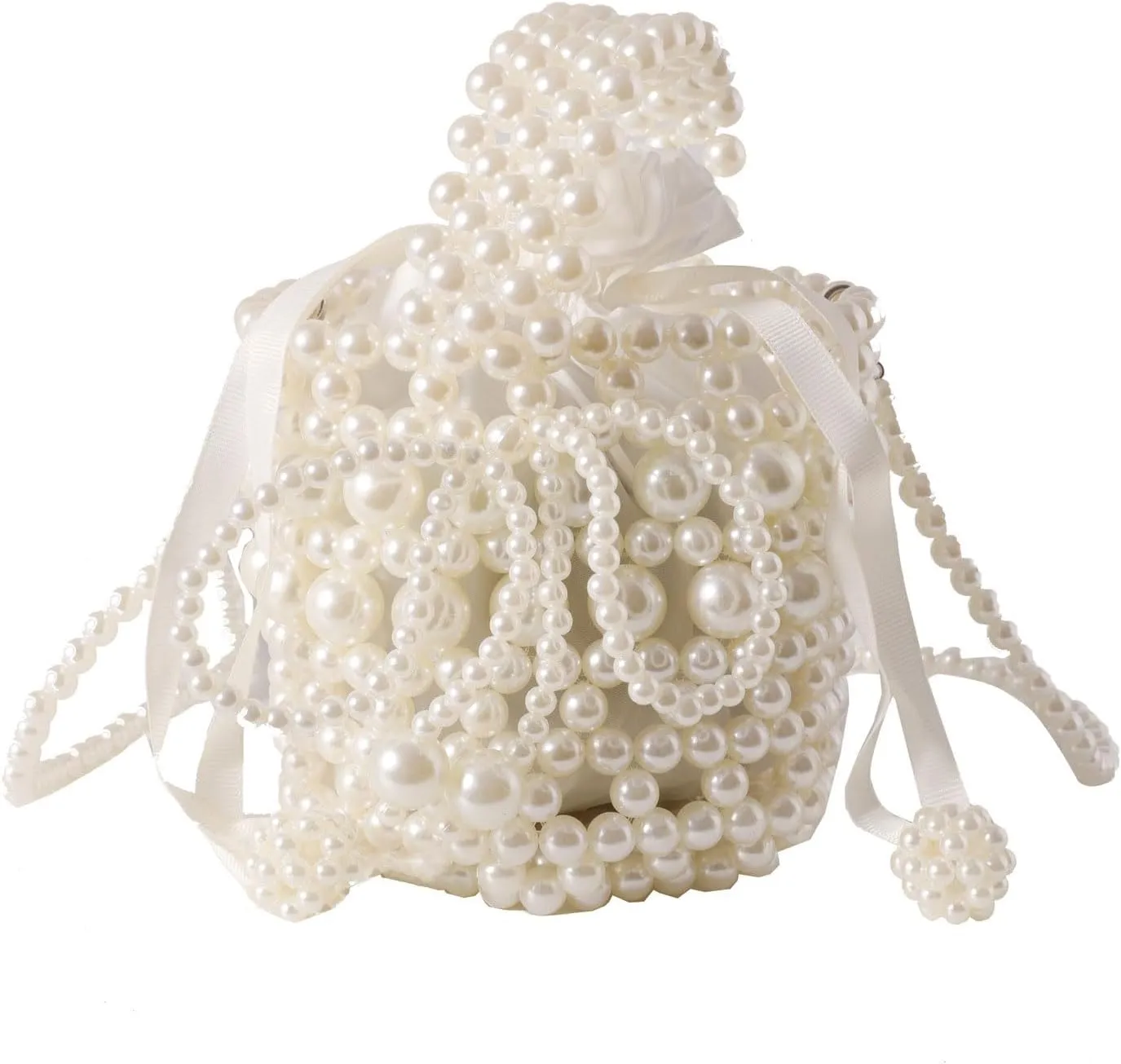 Luxury Pearl Bag Chain Bag Purse Ladies Beaded Cross Body Shoulder Bag Handmade Bags Women's Clutches for Wedding Party Bridal Party Gifts for Girls Women 04