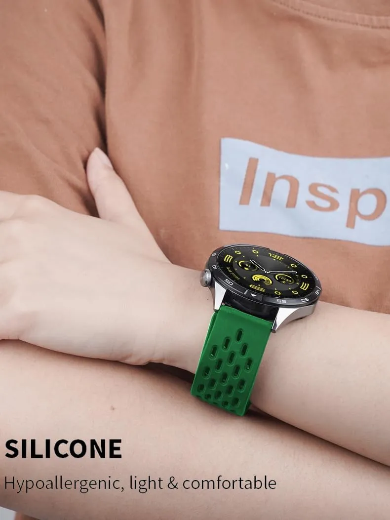 Magnetic Watch Band 18mm 19mm 20mm 22mm Quick Release Silicone Sport Sweatproof Breathable Watch Band for Men Women, Soft Silicone Sport Watch Strap