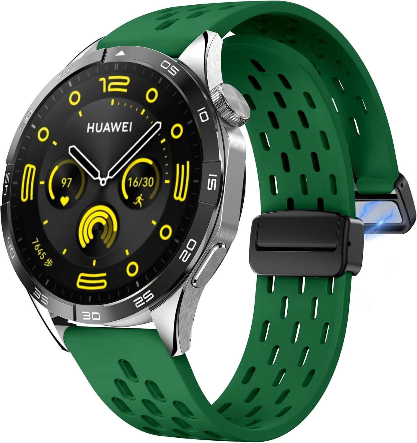 Magnetic Watch Band 18mm 19mm 20mm 22mm Quick Release Silicone Sport Sweatproof Breathable Watch Band for Men Women, Soft Silicone Sport Watch Strap