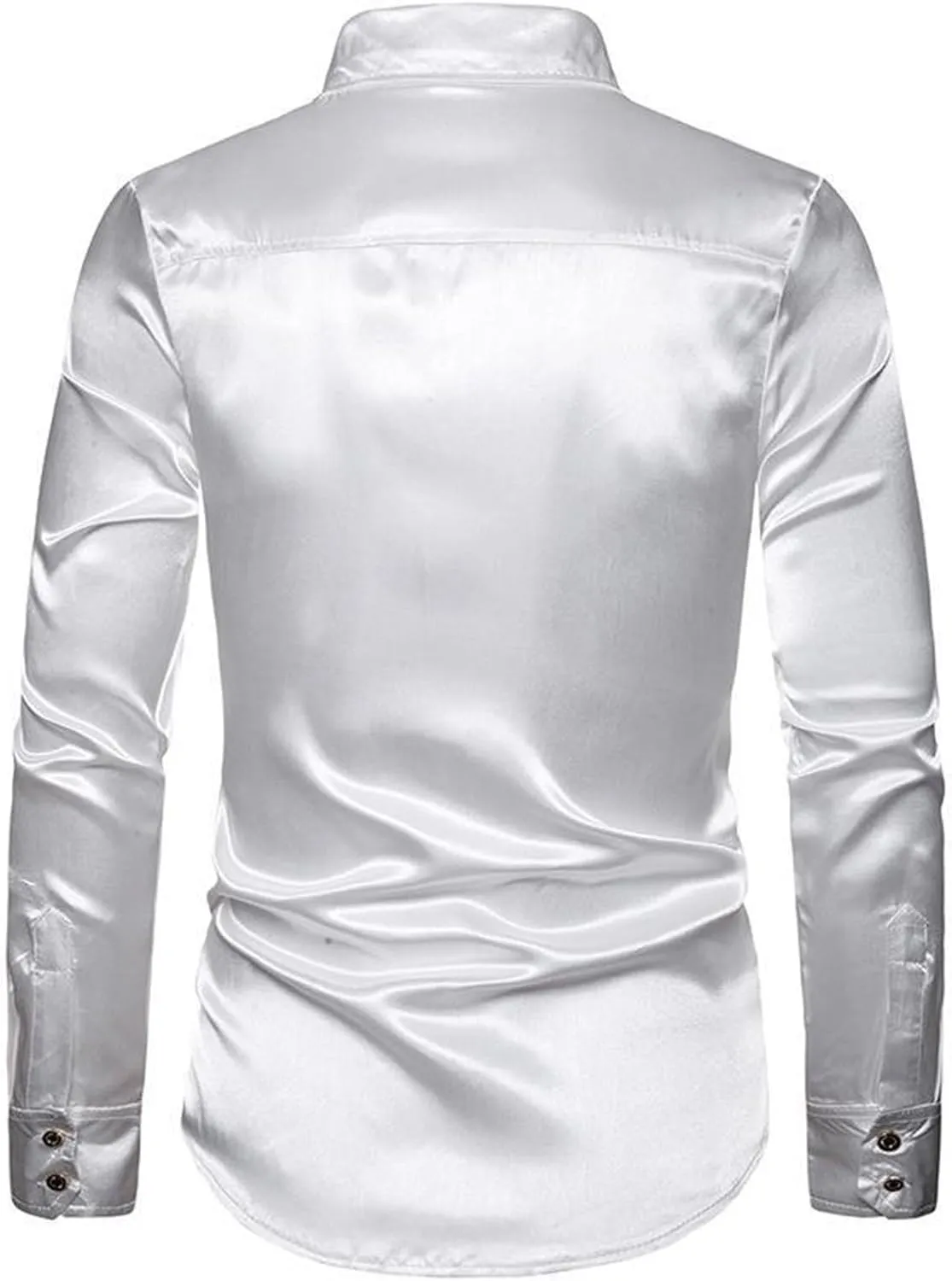 Mardi Gras Shirt for Men Fashion Long Sleeve Button Down Sequin T-Shirt Regular Fit Lapel Neck Nightclub Performance Clothing