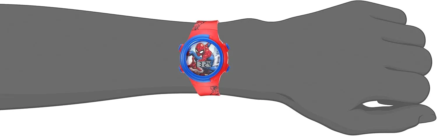 Marvel Spider-Man Kids Watches  Digital Display, Interactive Features, Adjustable Strap, Vibrant Spider-Man Graphics, Durable for Active Kids