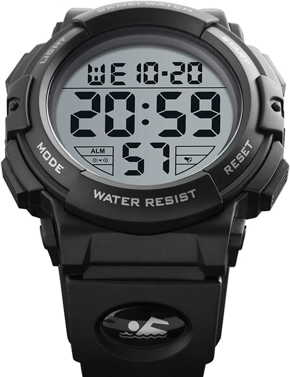 MASTOP Men Digital Watch Big Dial Chronograph Outdoor Sports 50M Water Resistant Multifunctional Wristwatches