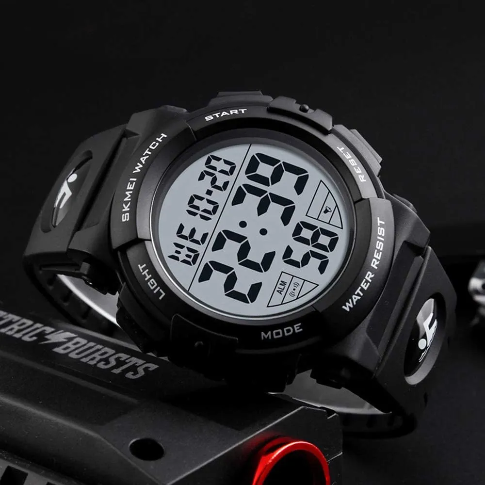 MASTOP Men Digital Watch Big Dial Chronograph Outdoor Sports 50M Water Resistant Multifunctional Wristwatches