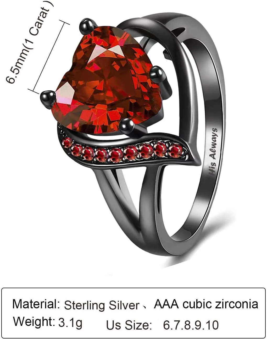 Matching Engagement Rings for Couples Promise Rings for Him and Her Custom Wedding Rings for Men Women Heart Shaped Rings Christmas Valentines Day Gifts for Her Wife Girlfriend,with Heart Box