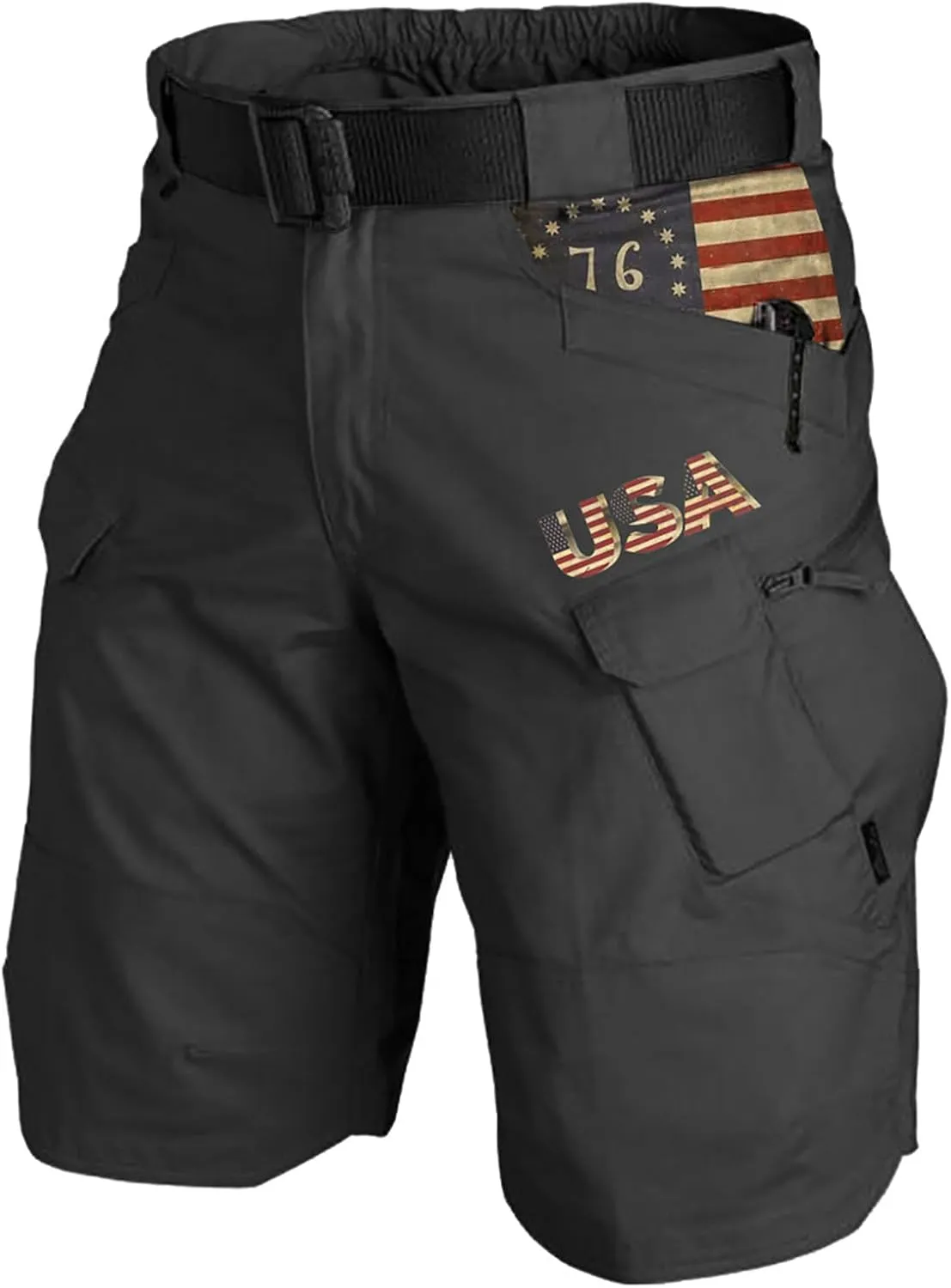 Men Cargo Shorts Long Water Resistant Quick Dry Breathable Tactical Pants Lightweight Stretch Ripstop Hiking Pants