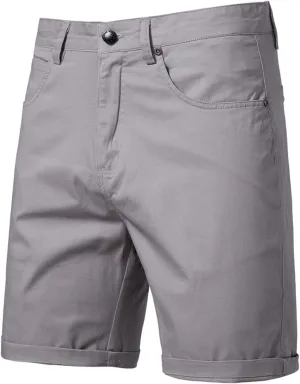 Men Casual Shorts Flat Front Button-up Durability and Breathable Low Waisted Shorts 2025 Summer