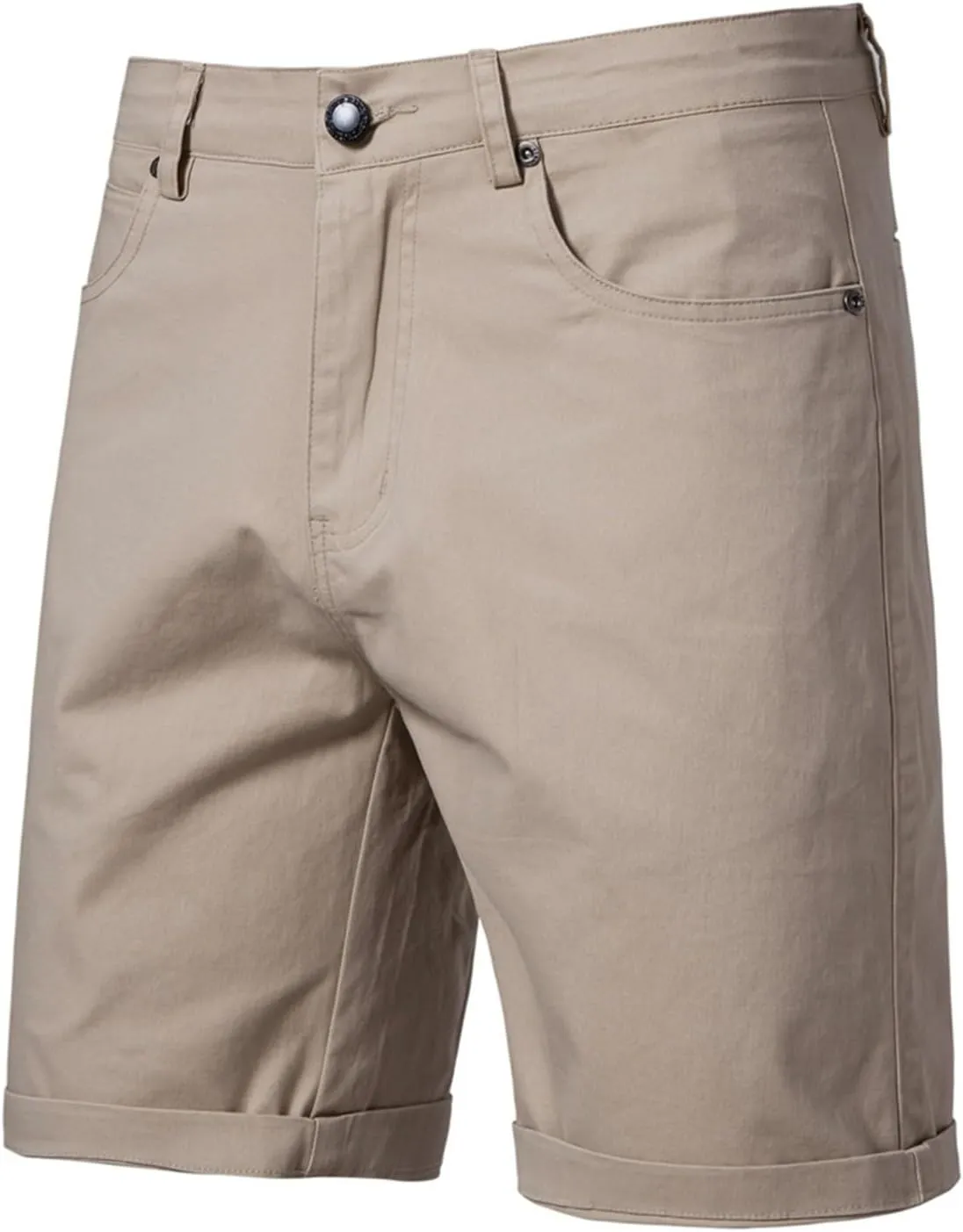 Men Casual Shorts Flat Front Button-up Durability and Breathable Low Waisted Shorts 2025 Summer