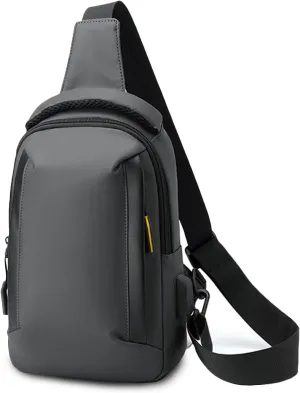 Men Crossbody sling bag Chest messenger pack with USB
