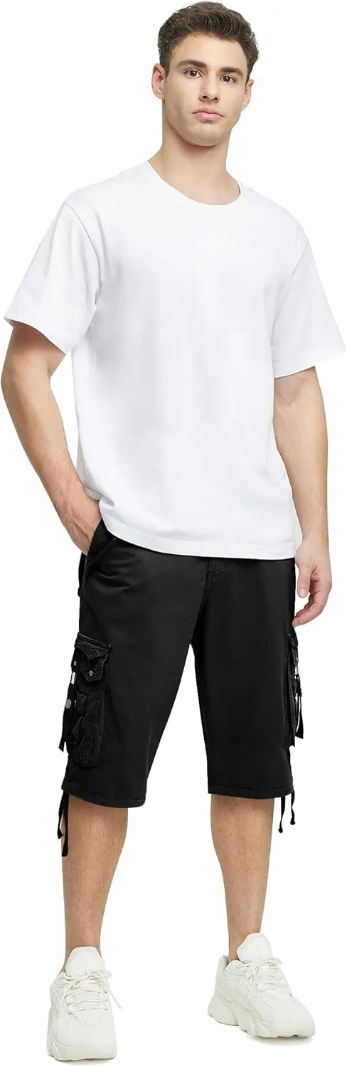 Mens Cargo Shorts Casual Shorts Hiking Shorts Below Knee Relaxed Fit Multi Pockets Running Joggers Outdoor Mens Shorts