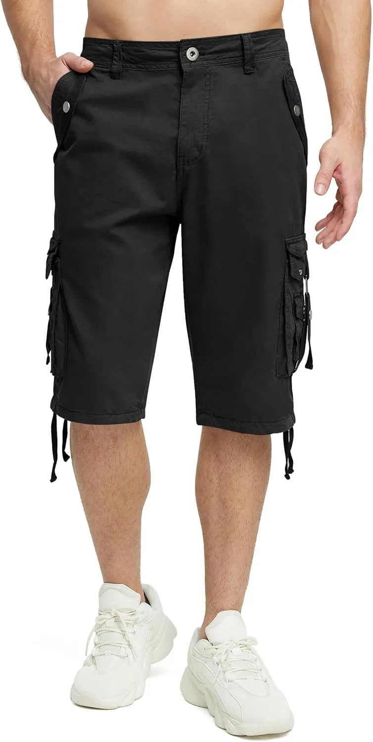 Mens Cargo Shorts Casual Shorts Hiking Shorts Below Knee Relaxed Fit Multi Pockets Running Joggers Outdoor Mens Shorts