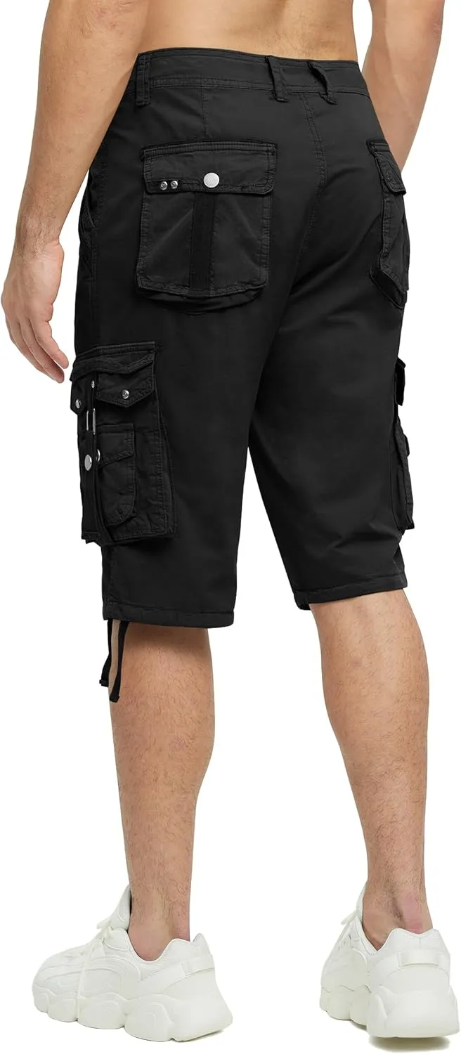 Mens Cargo Shorts Casual Shorts Hiking Shorts Below Knee Relaxed Fit Multi Pockets Running Joggers Outdoor Mens Shorts
